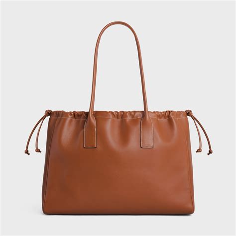 cabas small celine|Celine Smooth Calfskin Cuir Small Triomphe Cabas Drawstring Tan.